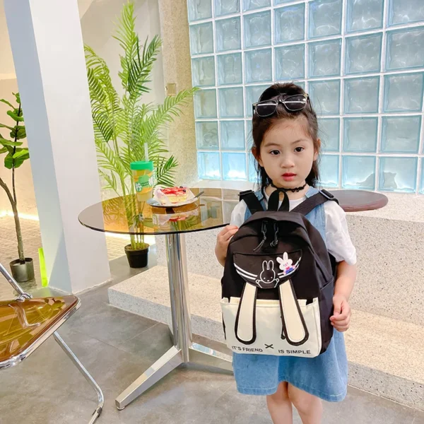 In stock, cute rabbit ear nylon waterproof backpack, 5 colors, 2-8 year old baby backpack, children's favorite style - Image 5