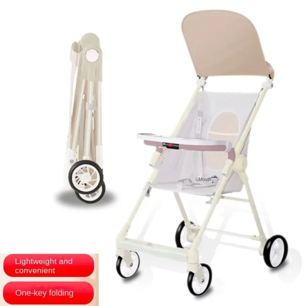 Children's Pocket Car 3-6 Years Old can Sit and Lie Down Lightweight Folding Stroller Dinner Plate Four-wheeled Baby Strollers