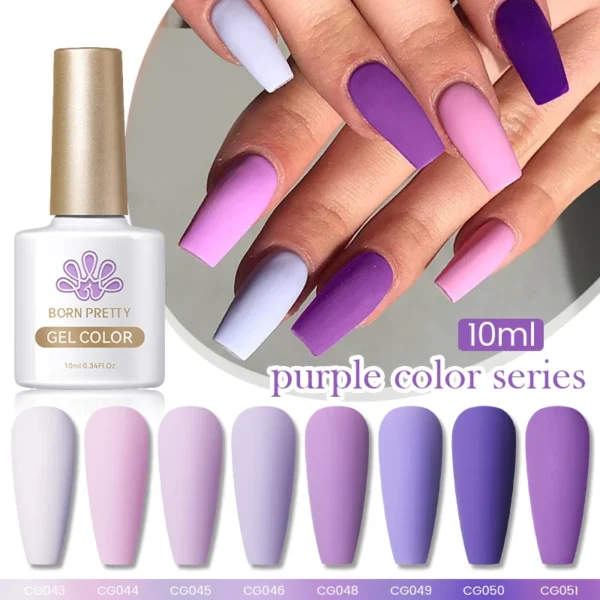 BORN PRETTY 10ml Nail Gel Polish Set Gorgeous Purple Color Semi Permanent Full Coverage Paint Soak off UV LED Gel Nail Varnish - Image 3