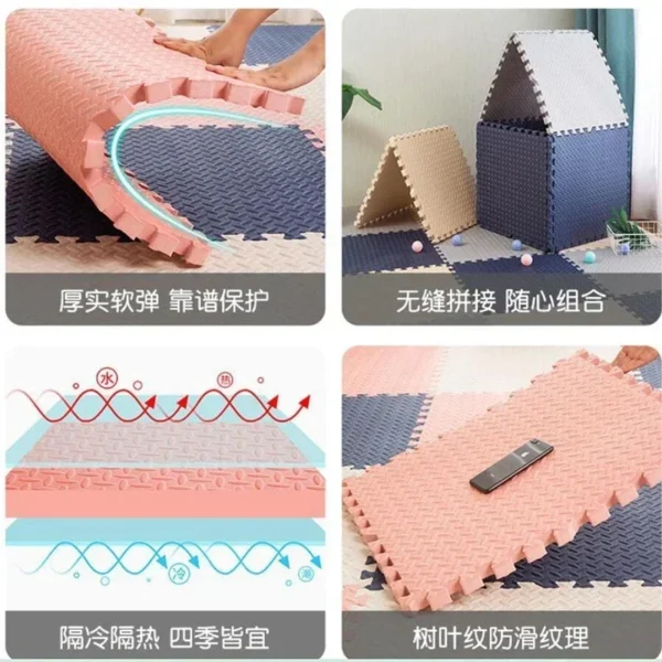 12pcs Foam Baby Play Mat Puzzle Mat Kids Interlocking Exercise Tiles Rugs Floor Tiles Toy Carpet Soft Carpet 30*30*1cm - Image 3